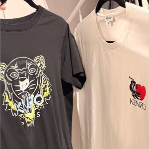 Kenzo Black Tiger and White Heart T-Shirt Set